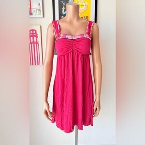 NWT Miss Chievous Pink Plaid Trim Chemise